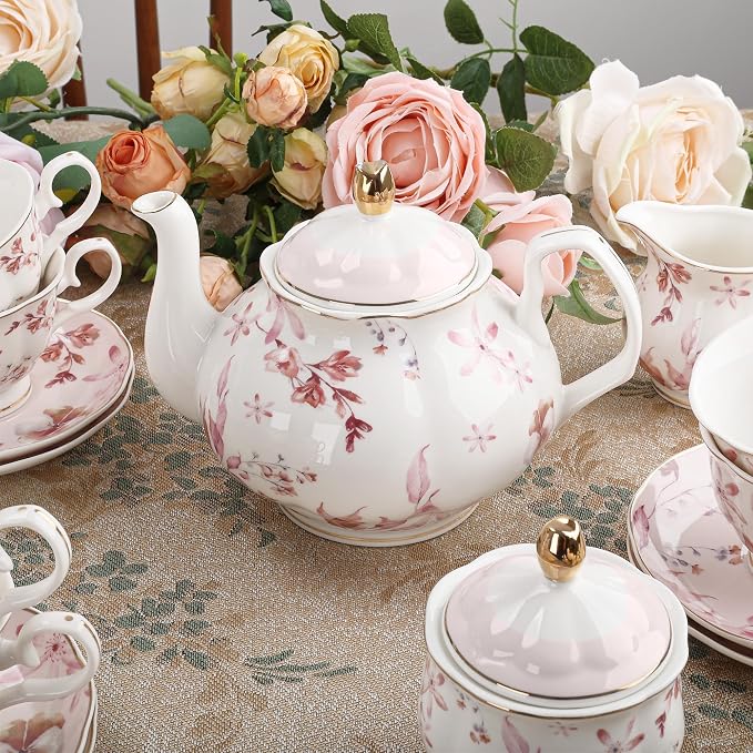 fanquare 21 Pieces British Porcelain Tea Set - Image 3