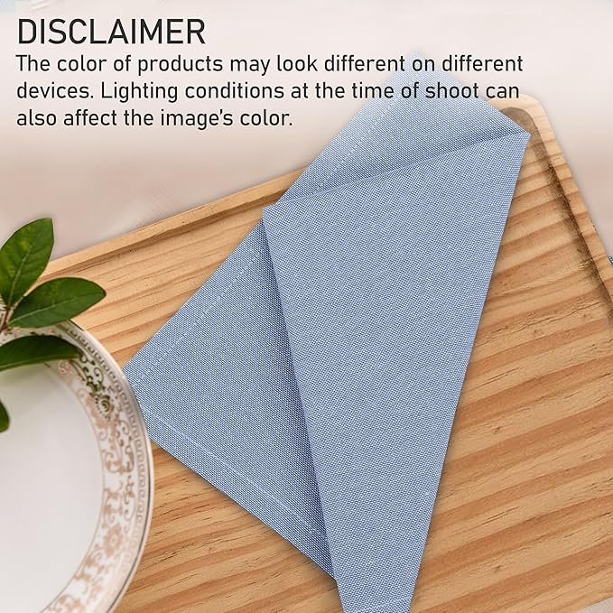 Ruvanti Cloth Napkins Set of 6, 18x18 Reusable Napkins Cloth Washable, Soft & Durable Table Napkin, Poly Cotton Fabric Dinner Napkins for Parties, Christmas, Thanksgiving, Weddings - Midnight Blue