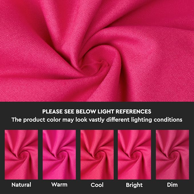 Encasa XO Table Runner, Cotton Canvas Dining Runner 13"x72" | Hot Pink - Image 3