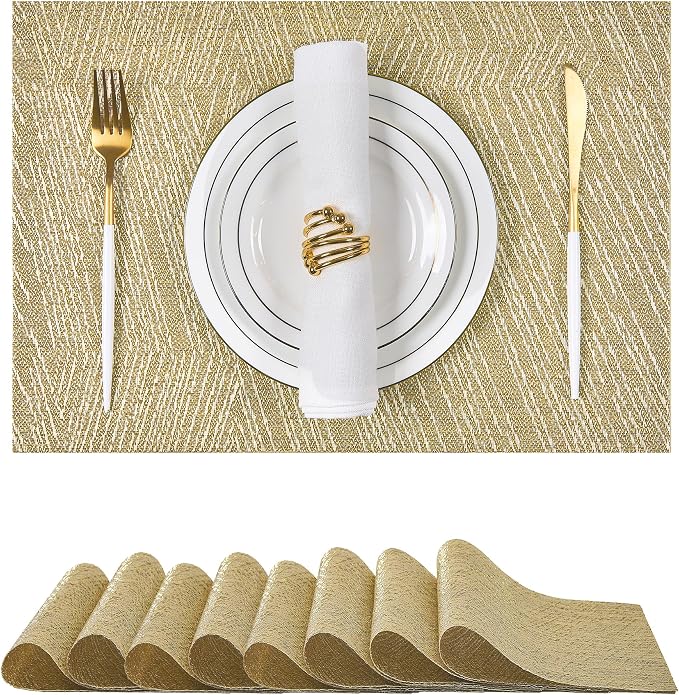 Leetaltree Gold Placemats Set of 8 by Leetaltree-ArtatEveryTable