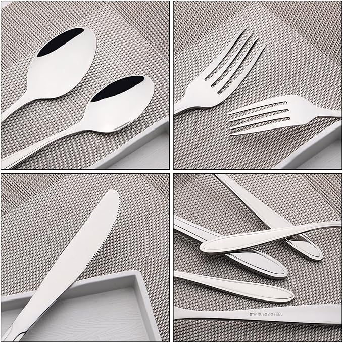 40-Piece Stainless Steel Flatware Set, Cutlery Set Service for 8