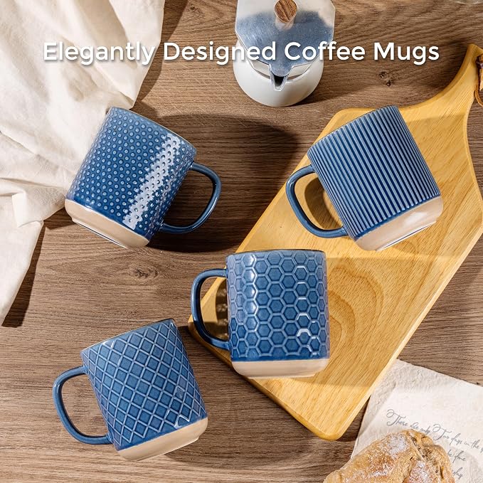 GBhome Coffee Mugs Set of 6, 16 oz Blue Coffee Cups - Image 8