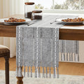 Hemstitched Farmhouse Table Runner, Charcoal 13x108 Inch, Cotton Linen Table by Unknown