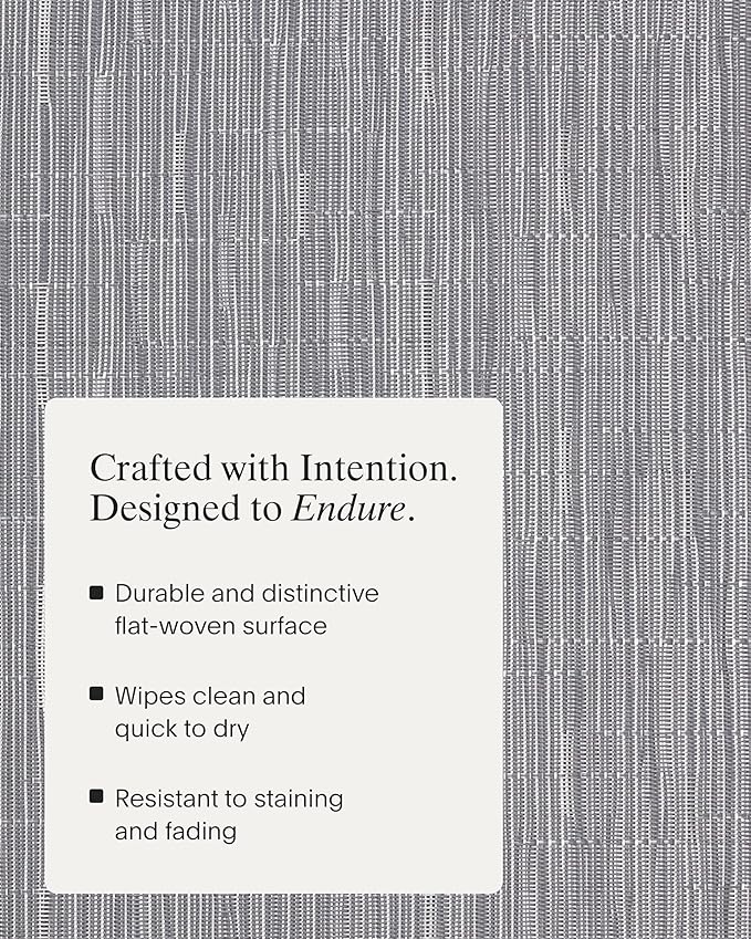 Chilewich Bamboo Placemats Set of 4 - Round Woven Placemats - Reusable, Stain-Resistant, Indoor/Outdoor Tabletop Protection - 15" - Fog