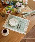 14x18 Botanical Placemats Waterproof Floral Vine Boho Mats | Tired of messy by UWWGKK