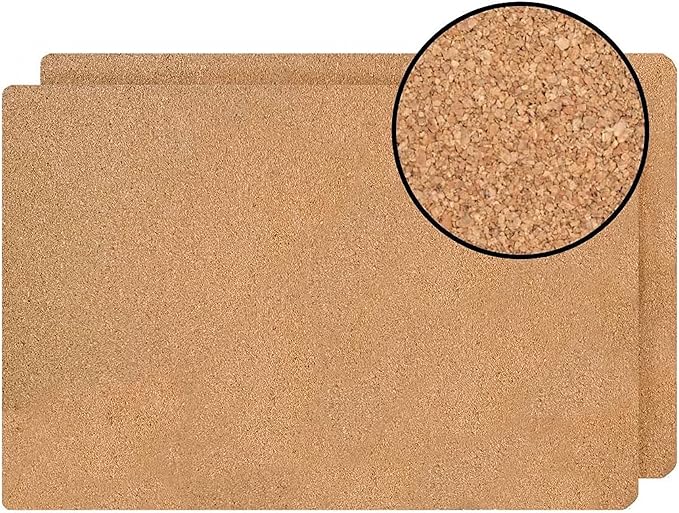 Dainty Home Foiled Granite Thick Cork Heat Resistant Dining Table Placemats Set of 2, 12" x 18" Rectangle, Marbled Silver, 2 Count - 2MC1218SI