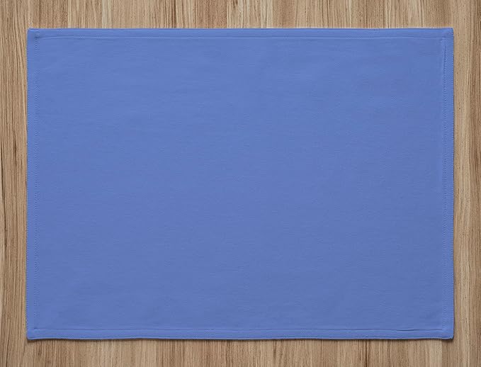 Calicot Placemats Set of 6 100% Cotton Washable Cloth Place Mats, Reusable Table Mats for Spring/Summer & Thanksgiving Christmas Decorations Kitchen Dining Party Wedding (Bel Air Blue, 13" x 19")