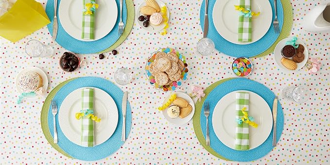 DII Polka Dot Party Print Tabletop Collection Reusable & Machine Washable - Image 6
