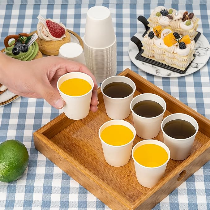 RACETOP 3 oz Paper Cups 600 count, Disposable Bathroom Mouthwash Cups, Small Snack Cups, Ideal for Bathroom, Home, Party