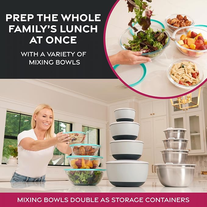 FineDine Stainless Steel Mixing Bowls Set, 6-Piece Metal Bowls | Stainless - Image 6