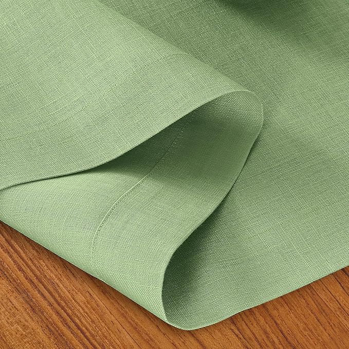 D'Moksha Homes Linen Sage Green Table Runner 132 Inches Long - 100% Pure Linen Extra Long Table Runner 14 x 132 Inch for Spring, St Patricks Day, Easter - Machine Washable