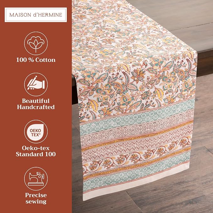 Maison d' Hermine Table Runner 100% Cotton 14.50" x 108" | Table Runners 108 - Image 2