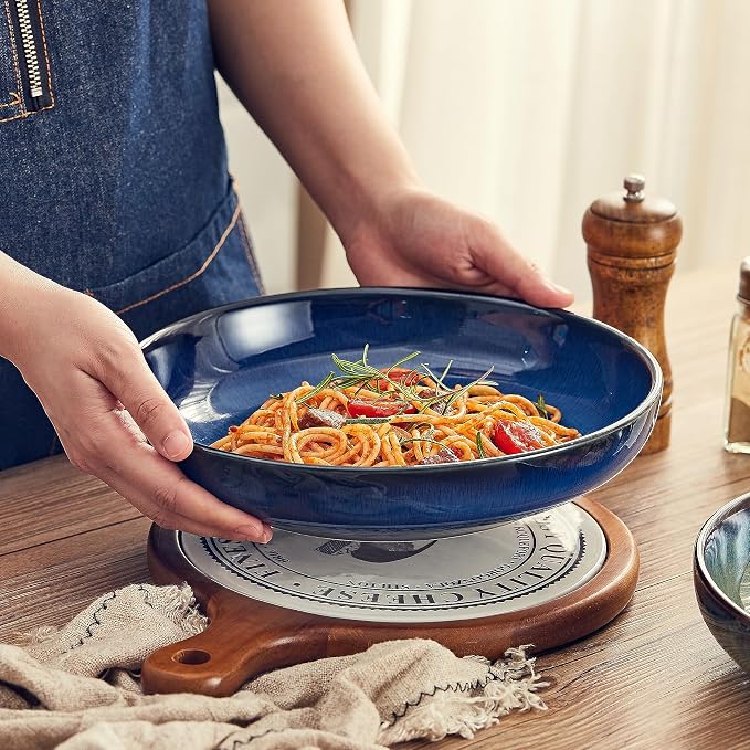Transmutation Glaze Serving Pasta Bowl, 10 inch Ceramic Wide Salad Bowls - Image 7