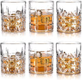 Whiskey Glasses Set of 6, 12oz Old Fashioned Whiskey Glasses Gift by Hyglazelle