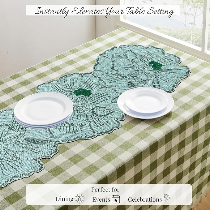 Beaded Table Runner 13x36 Inch, Handmade Decorative Dining Table Centerpiece - Image 5
