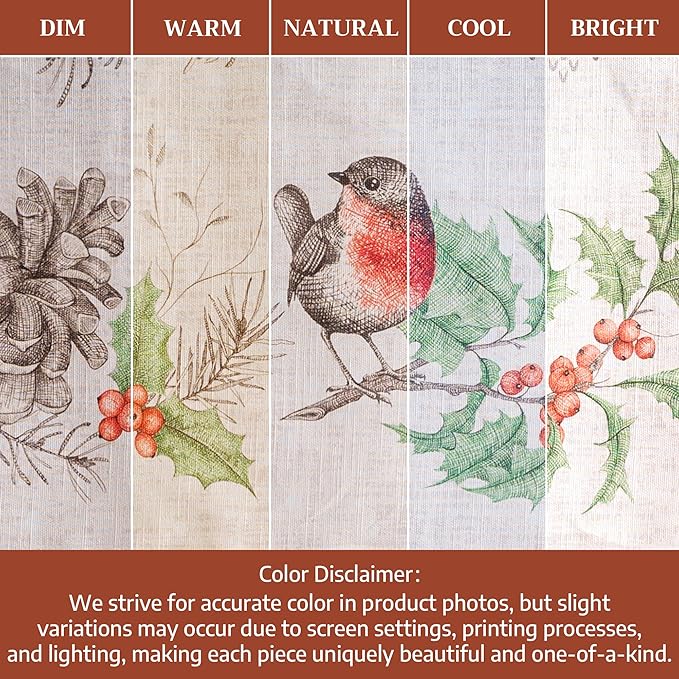 Maison d' Hermine Table Cloth Square Table 100% Cotton 54 x 54 Inches Fall Tablecloth Reusable Everyday Use for Thanksgiving Christmas Decorations Dining Farmhouse Party (Christmas Dew)