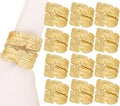 CLEENTABLE Gold Napkin Rings, Napkin Ring Set of 12, Napkin Holders for Dining Table Settings Thanksgiving Metal Serviette Ring Rustic Table Décor for Weddings, Parties, and Everyday Use