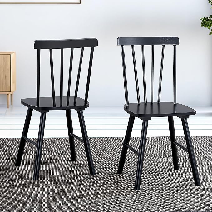 DUHOME Windsor Dining Chairs Set of 6,Farmhouse Style Spindle Back Wood Dining Room Chairs Wooden Kitchen Chair for Home Kitchen,Living Room,Bistro