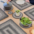 Homespice Flint Hill Jute Braided Trivets for Table, Warm Primitive Decor, Set of 3, Grey 8" Round Heat Resistant Mat - Rich Colors, Easy to Clean, Durable and Protects Furniture