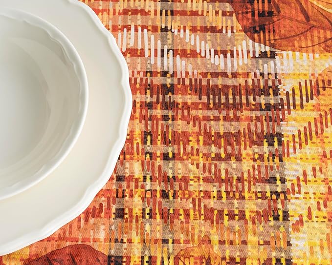 Maison d' Hermine Table Cloth Square Table 100% Cotton 60 x 60 Inches Fall Tablecloth Reusable Everyday Use for Thanksgiving Christmas Decorations Dining Farmhouse Party (Thanksgiving Tartan)
