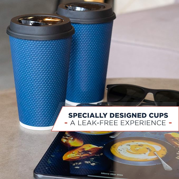To Go Coffee Cups With Lids - 16 oz Disposable Coffee Cup With Lid. Large Togo - Image 7