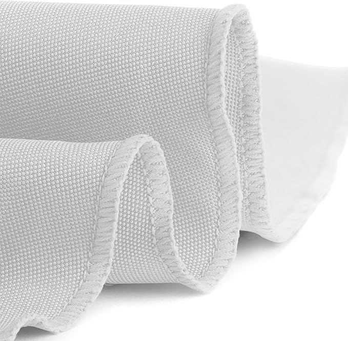 Gee Di Moda Round Tablecloth - 90 Inch White Round Table Cloth for 30 to 60 Inch Round Tables - Heavy Duty Washable Fabric - for Buffet Table, Holiday Party, Dinner, Wedding & Baby Shower