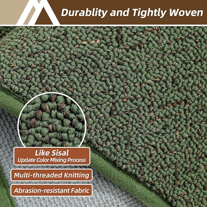 COSY HOMEER Kitchen Rugs 20"x32" Non-Slip Kitchen Mats for Floor Absorbent Stain Resistant Kitchen Floor Mat Machine Washable Rugs for Kitchen,Hallway,Sink,Green