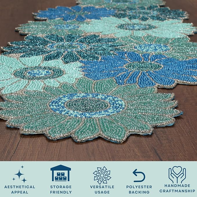 ALPHA Living HOME Bedaed Table Runner- 13x36 Glitz Décor - Image 6