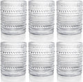 ZOOFOX Set of 6 Romantic Water Glasses, 12 oz Hobnail Glasses Tumbler by zoofox