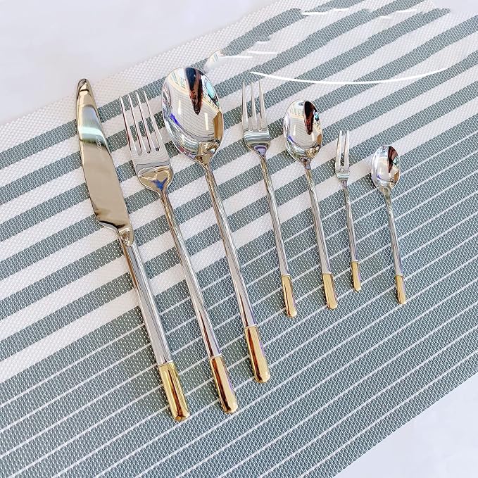 Silverware Set Service for 12, IKXO 48-Piece Modern Stainless Steel Flatware - Image 8