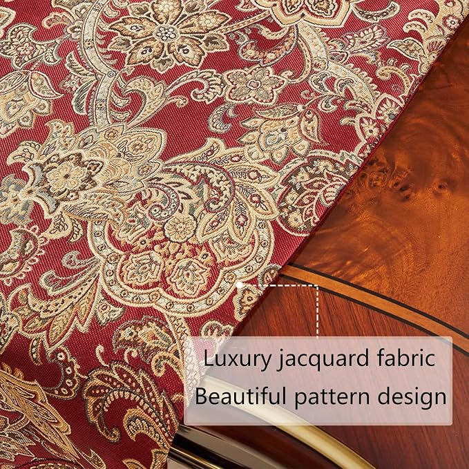 Luxury Vintage Table Runners 108 inches Long Embroidery Jacquard Fabric - Image 5