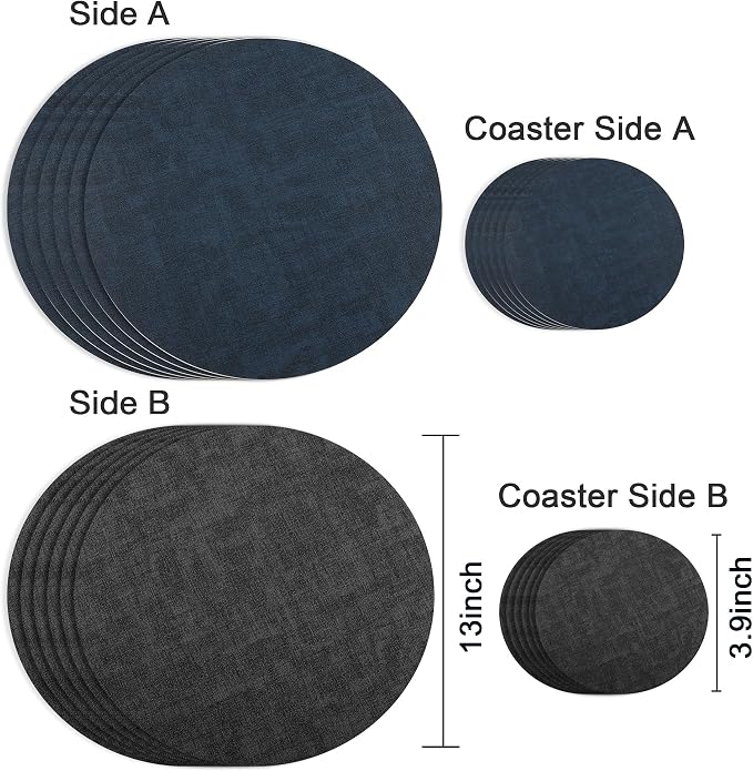 Fyvva Placemats Set of 6, Stain & Scratch Resistant, - Image 2