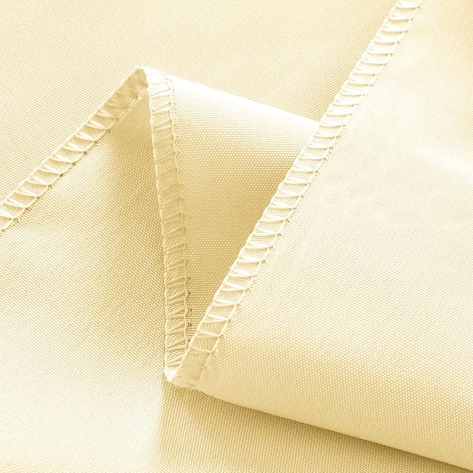 6-Pack 60x120 inch Beige Table Cloths, Solid Stain and Wrinkle Resistant Oblong Tablecloth, Premium Plain Weave Polyester Fabric Rectangle Table Linen Covers for Hotel, Wedding
