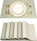 SUEH DESIGN Leather Placemats Set of 6 Reversible Table Mats Heat Resistant Waterproof No-Slip Place Mats for Dining Table Kitchen Parties