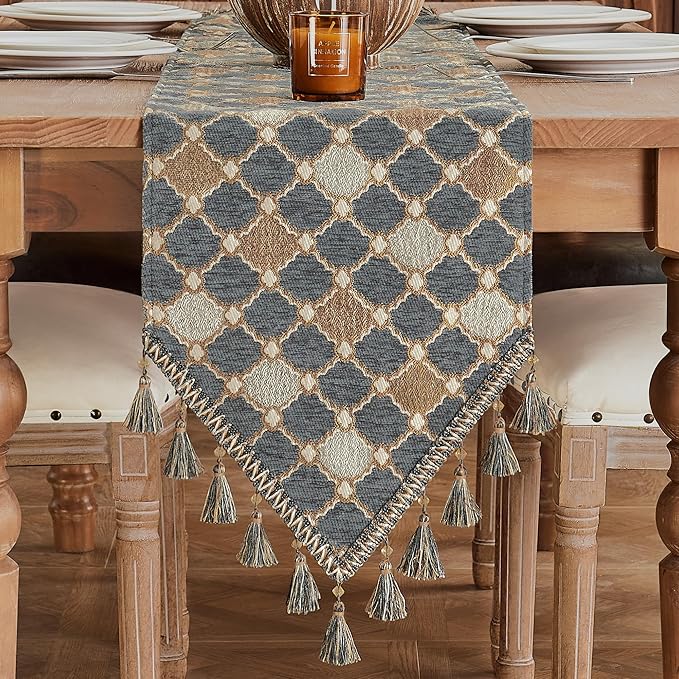Loom and Mill Chenille Table Runner 72 inches Long, 13x72 inch by LoomandMill