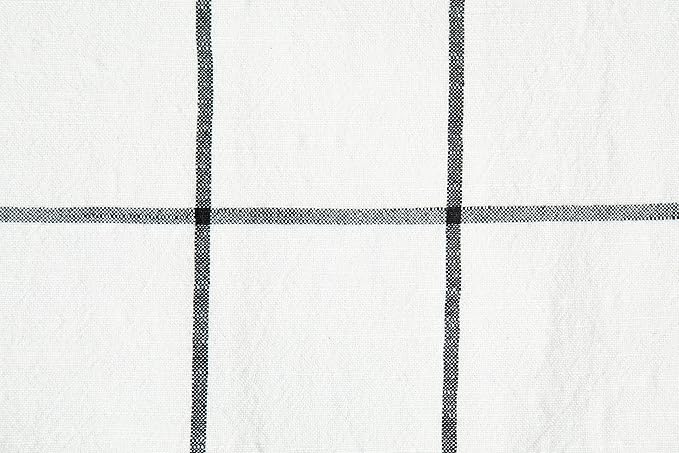 Sticky Toffee Woven Cotton Placemats Set of 4, Cream Farmhouse Plaid, 14 x 19 in, Washable Table Mats for Kitchen or Dining Table