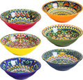 Henten Home Bohemian Ceramic 30 oz Ramen Bowl Set of 6 | Colorful design by HentenHome
