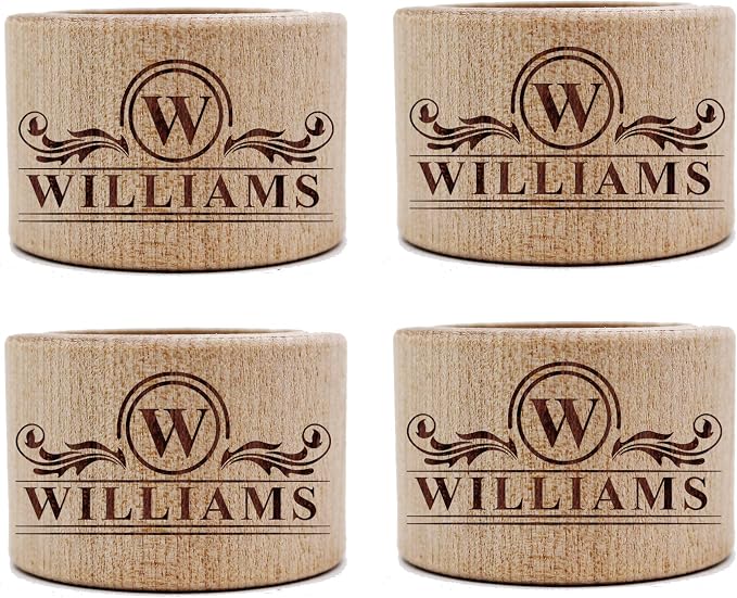 The Wedding Party Store Custom Personalized Wood Napkin Rings - Image 5