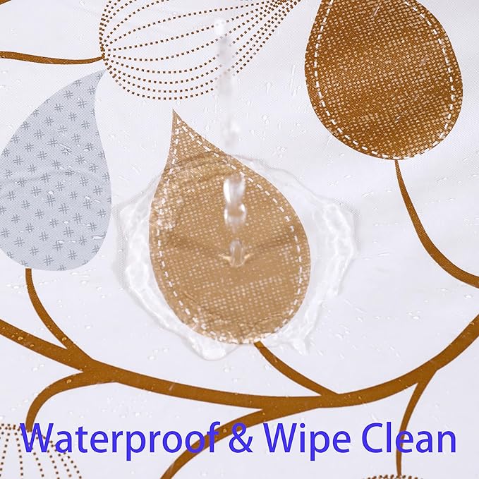 Walrus Round Vinyl Fitted Tablecloth with Flannel Backing Elastic Edge Design Table Cover Waterproof Oil-Proof PVC Table Cloth Stain-Resistant Best for 32"-36" Round