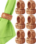 CLEENTABLE Farmhouse Napkin Rings Set of 12, Hand-Woven Napkin Ring for Table Decor, Fall Rustic Rings, Napkin Holder Buckles for Holiday Party, Easter, Birthday, Thanksgiving, Christmas (Brown)
