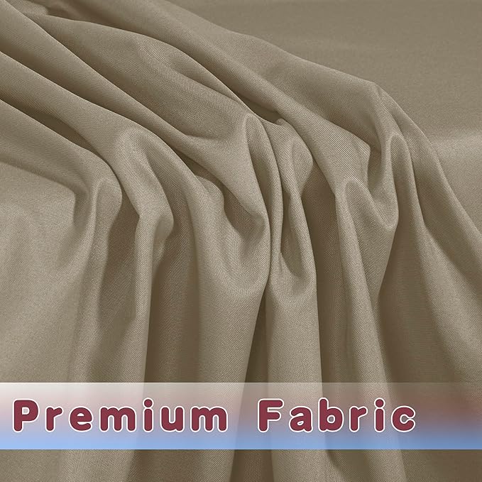 HolidayIdeas 2 Pack Fitted Tableclothes - 48 x 24 Inch - Taupe Rectangle Tablecloths for 4 Foot Tables, Polyester Fabric Table Covers for Parties, Holiday Dinner, Wedding, Trade Show