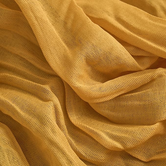 Asee'm 6pcs Gold Yellow Cheesecloth Table Runner Summer 10FT Rustic Gauze | - Image 5