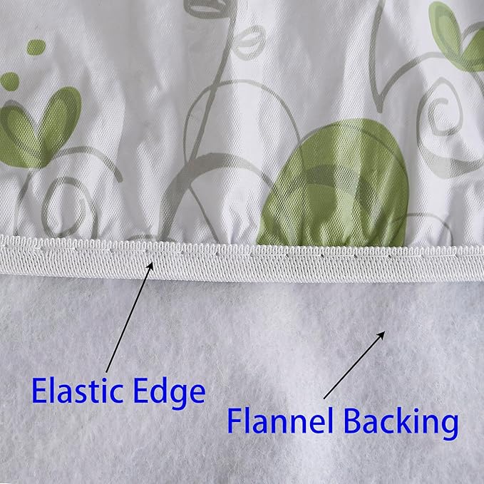 Walrus Round Vinyl Fitted Tablecloth with Flannel Backing Elastic Edge Design Table Cover Waterproof Oil-Proof PVC Table Cloth Stain-Resistant Best for 45"-56" Round