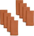D'Moksha Homes Rust Linen Napkins 18 x 18 Inch - 100% Pure Linen Cloth Washable Dinner Napkins Set of 8 for Spring, Easter