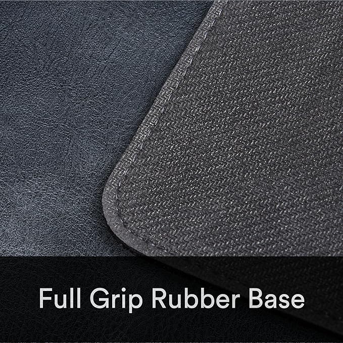 Premium Distressed Faux Vegan Leather Desk Mat | Multifunctional Desk Pad for Home Office | (Black/Grey, 12" x 27.5")