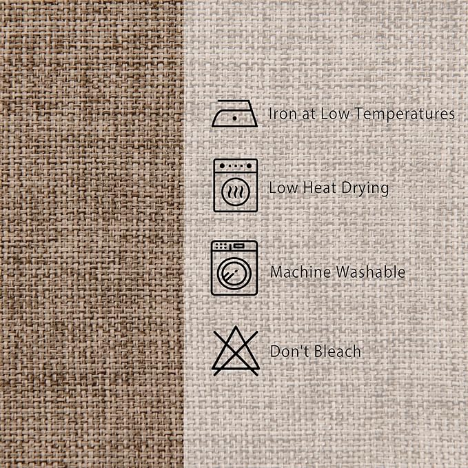 Hiasan Faux Linen Rectangle Tablecloth - Wrinkle and Stain Resistant Washable Table Cloth for Kitchen Dining Room Holiday Table Cover for Party Dinner, Khaki, 60 x 84 Inch