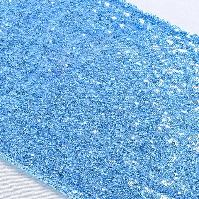 ShiDianYi Baby Blue Sequin Table Runner by ShiDianYi