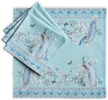 Maison d' Hermine Napkin 100% Combed Cotton Premium Set of 4 Decorative Washable Table Cloth Napkins for Dining, Home, Wedding, Banquet, Peacock Utopia - Pastel Turquoise (20”x20”)