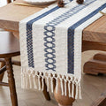 Fall Blue Table Runner for Coffe Table Home Boho Decor 12x72 Inch | 72 Inches by FEXIA