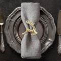Decozen Set of 12 Gold Napkin Rings in Stag Design Festive Table Decor Setting for Holiday Wedding, Birthday, Kitchen, Home Decor Housewarming Gift - Thanksgiving & Christmas Gift Decoration